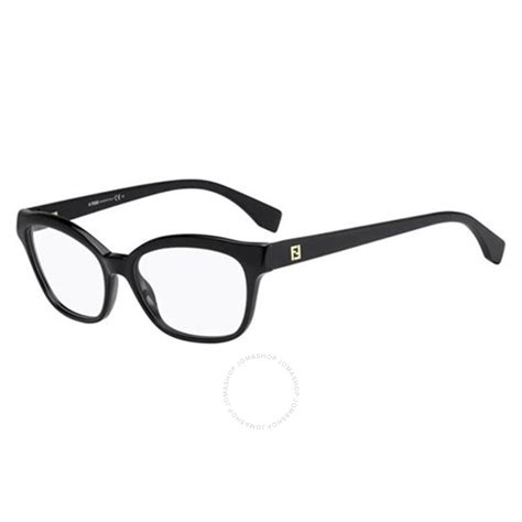 Fendi Ladies Black Oval Eyeglass Frames FE